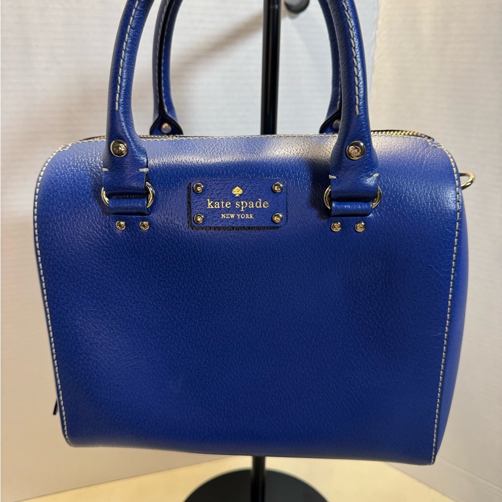 Kate Spade Alessa Wellesley Leather Satchel Holiday Blue Limited Edition Handbag